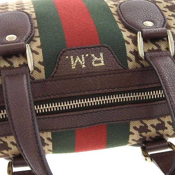 Gucci GUCCI Seventies Houndstooth Boston Bag Canvas x Leather Brown 271624 52... - Picture 6 of 8